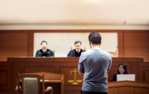 man represents himself in court