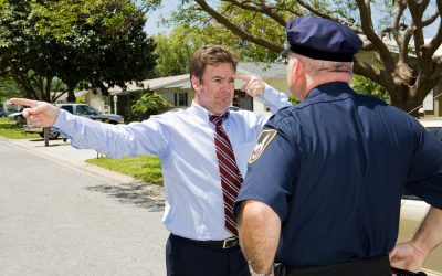police officer conducts a field sobriety test