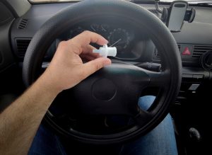 driver holding chemical test