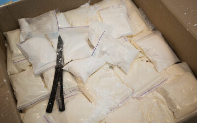 bags of cocaine in a warehouse