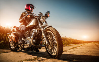 biker girl on motorcycle