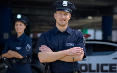 police officers smiling