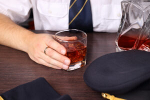 pilot drinking alcohol