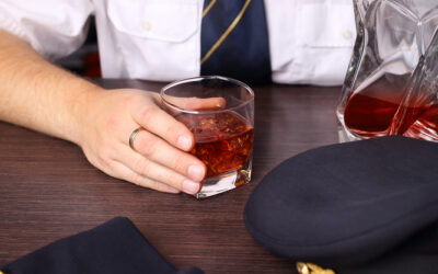 pilot drinking alcohol