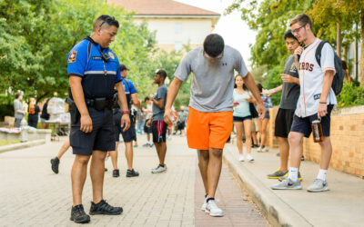 Officer conducting sobriety test with foreign exchange student for driving under the influence.