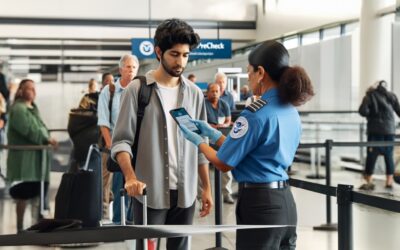 A man at the TSA PreCheck in an airport. Find out if you can get a TSA PreCheck with a DUI from a legal professional.