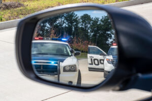 Police cars at a DUI stop. Learn three different ways your DUI could be a federal crime.