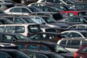 An impound lot packed with cars. Learn about Irvine DUI impound lots.