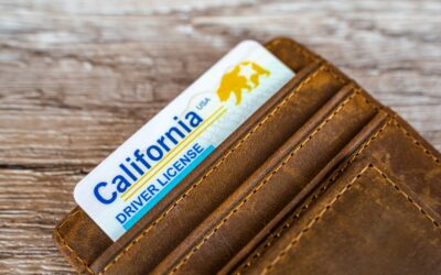 California driver’s license inside a wallet that is valid after the owner received a DMV set-aside after a license suspension.